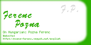 ferenc pozna business card